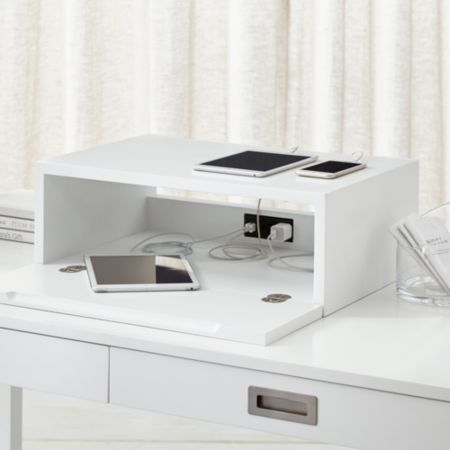 Aspect White Charging Station With Power Reviews Crate And Barrel