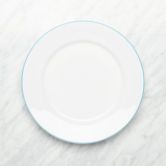 Dinner Plates Square Oval Rectangular Round Crate And Barrel Aspen Aqua Band Dinner Plate