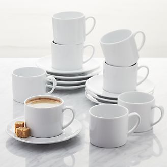 Coffee Mugs And Tea Cups Ceramic Gl More Crate Barrel Aspen Espresso Cup With Saucer Set Of 8