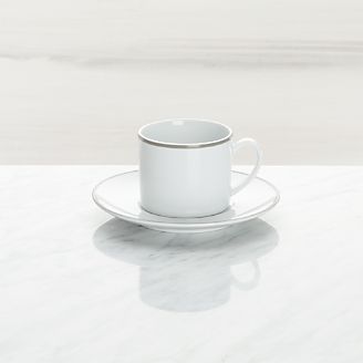 Coffee Mugs And Tea Cups Crate Barrel Aspen Grey Band Espresso Cup And Saucer