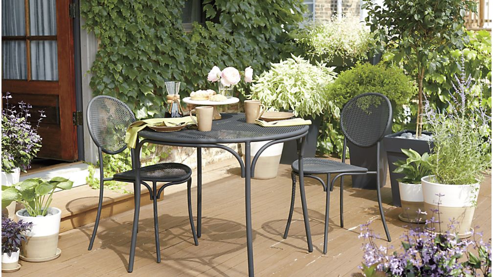 Aster Black Mesh Patio Table Crate and Barrel