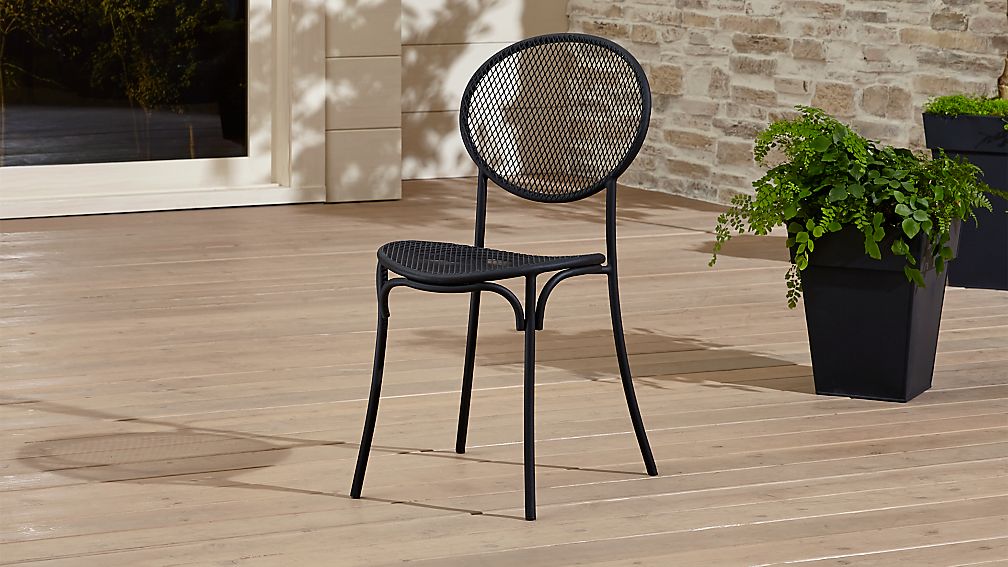Aster Black Mesh Patio Chair Crate and Barrel