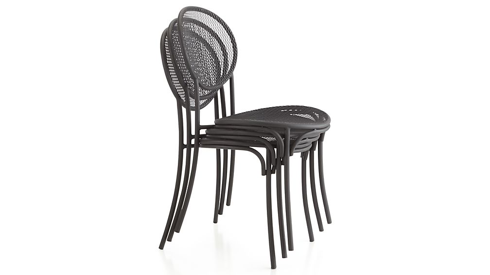 Aster Black Mesh Patio Chair Crate and Barrel
