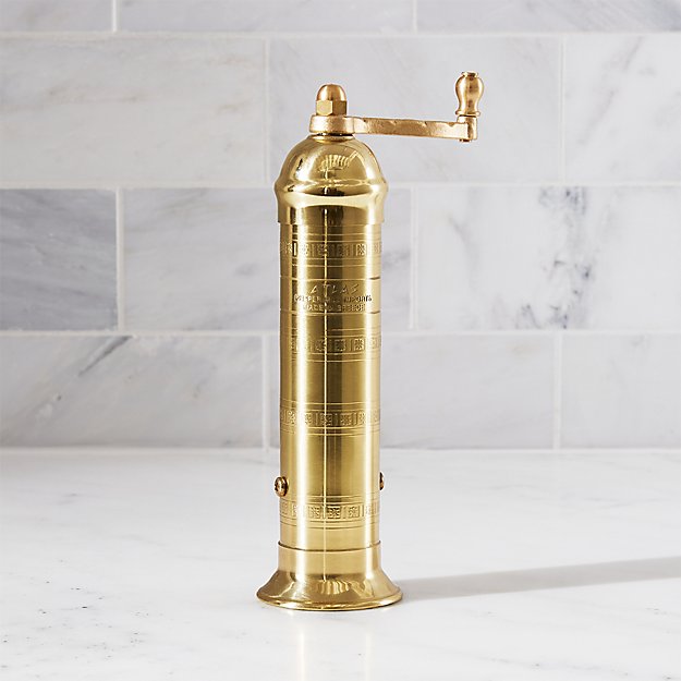 Atlas Brass Pepper Mill | Crate and Barrel