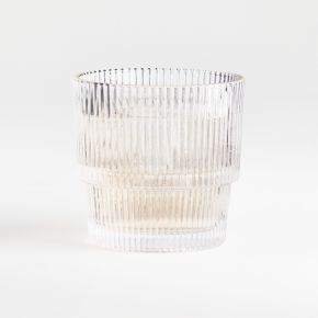 Atwell 11-Oz. Stackable Ribbed Double Old-Fashioned Glass