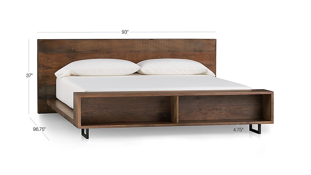 Atwood Bed With Bookcase Crate And Barrel Tap To Zoom Image With Dimension For Atwood King Bed Bookcase