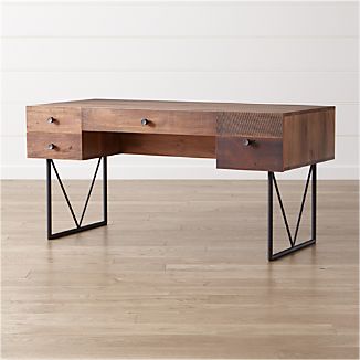 Wood Desks Crate And Barrel Atwood Reclaimed Wood Desk