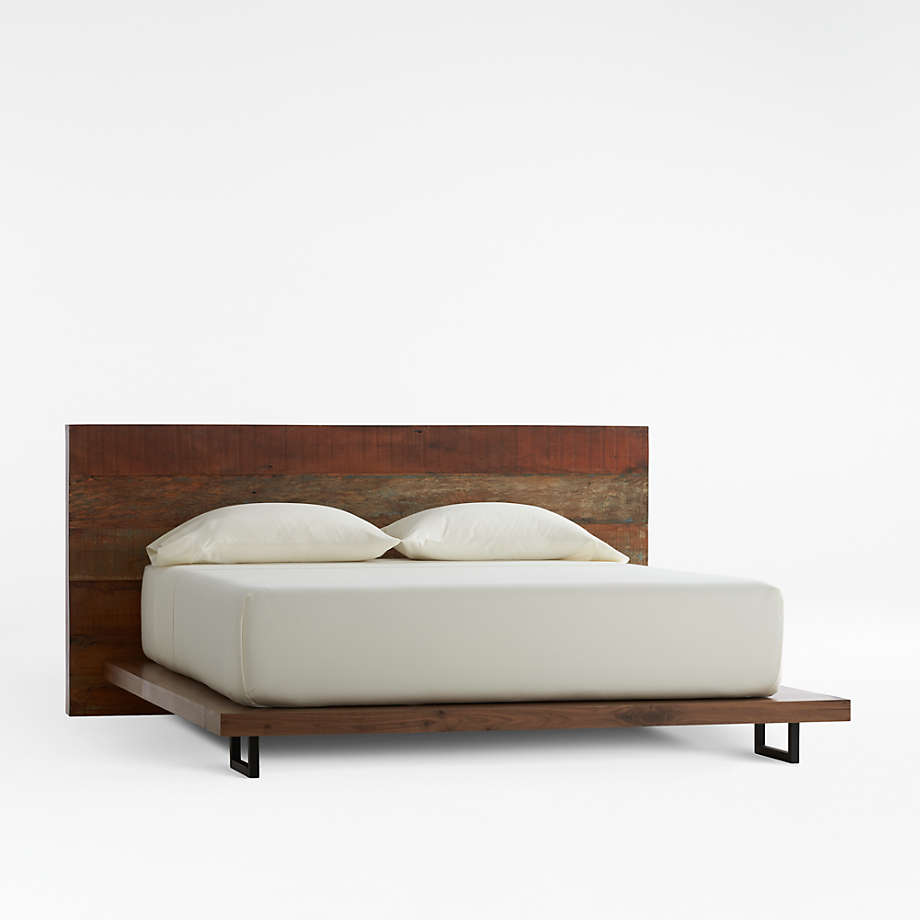 Atwood Reclaimed Wood Queen Bed + Reviews Crate and Barrel