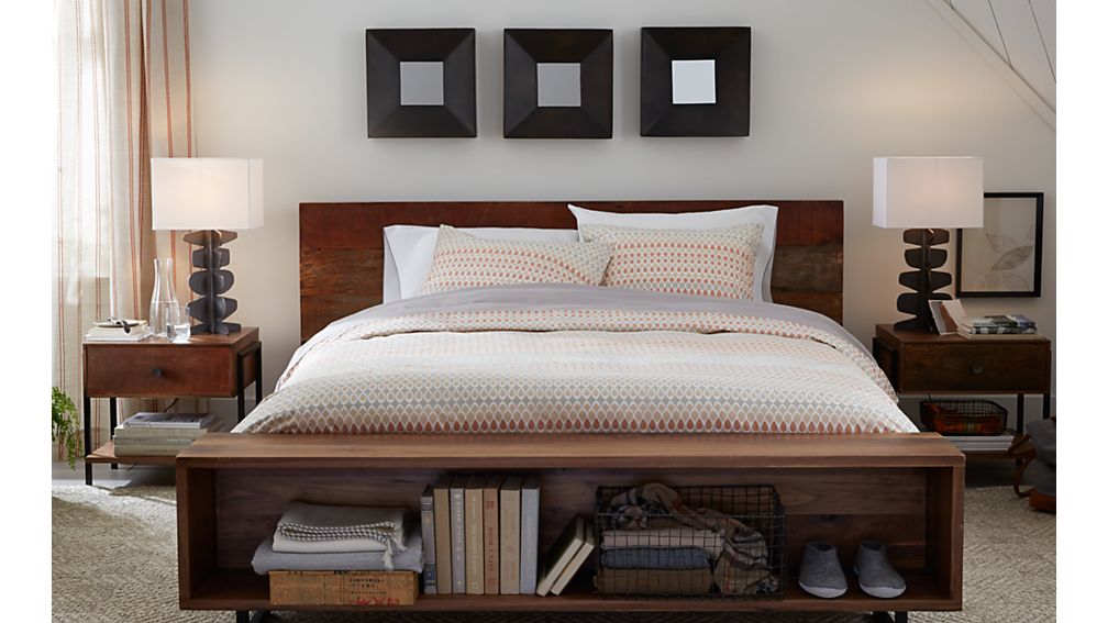 Atwood Queen Bed with Bookcase Crate and Barrel