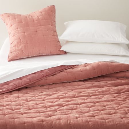 Audra Blush Velvet Full Queen Quilt Reviews Crate And Barrel