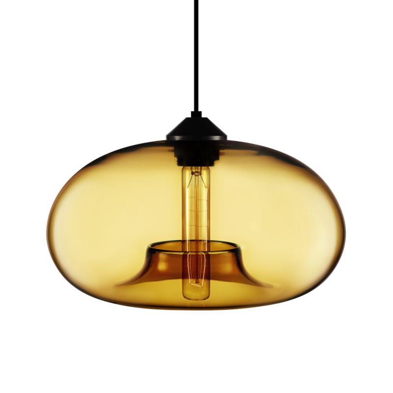 Aurora Amber Hand Blown Glass Pendant Light Crate And Barrel