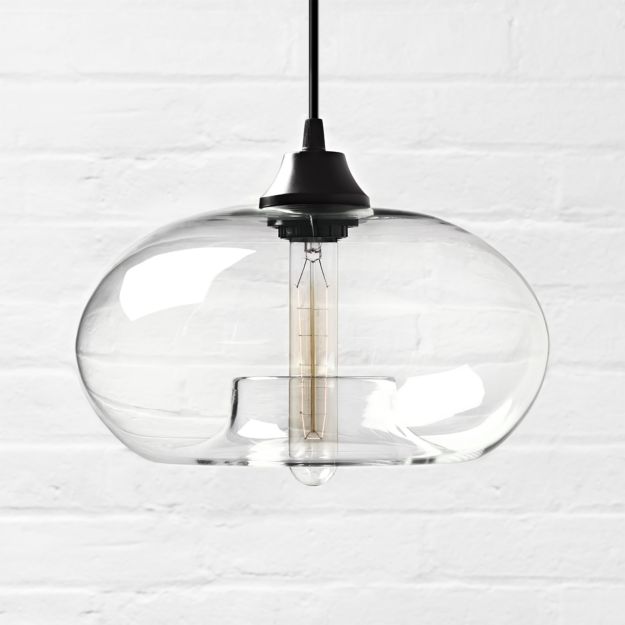 Blown Glass Pendant Light aurora crystal hand blown glass pendant light reviews crate and barrel