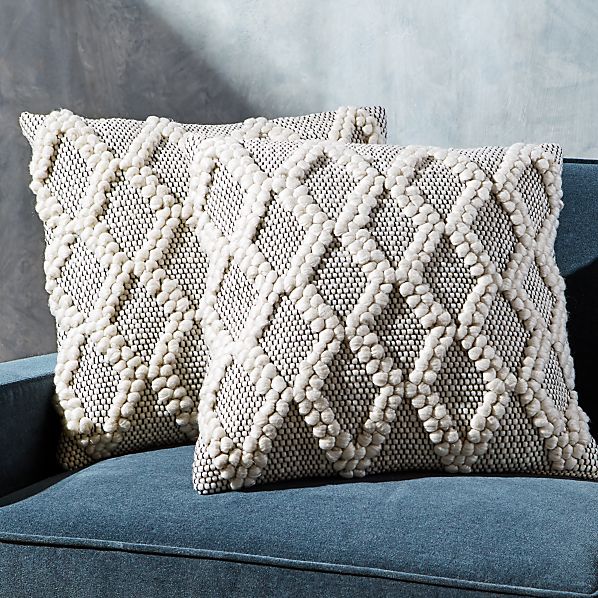 Austine Grey And Cream Pillows 20 Set Of 2 Crate And Barrel