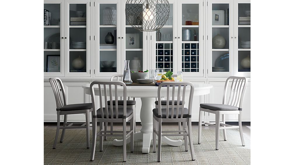 Avalon 45" White Extension Dining Table Crate and Barrel