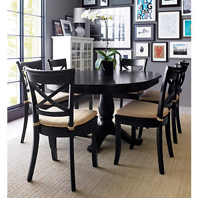 Avalon 45 Black Round Extension Dining Table Reviews Crate And Barrel