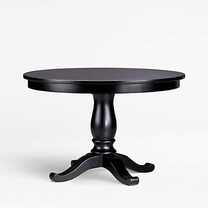 Avalon 45 Black Round Extension Dining Table Reviews Crate And Barrel Canada