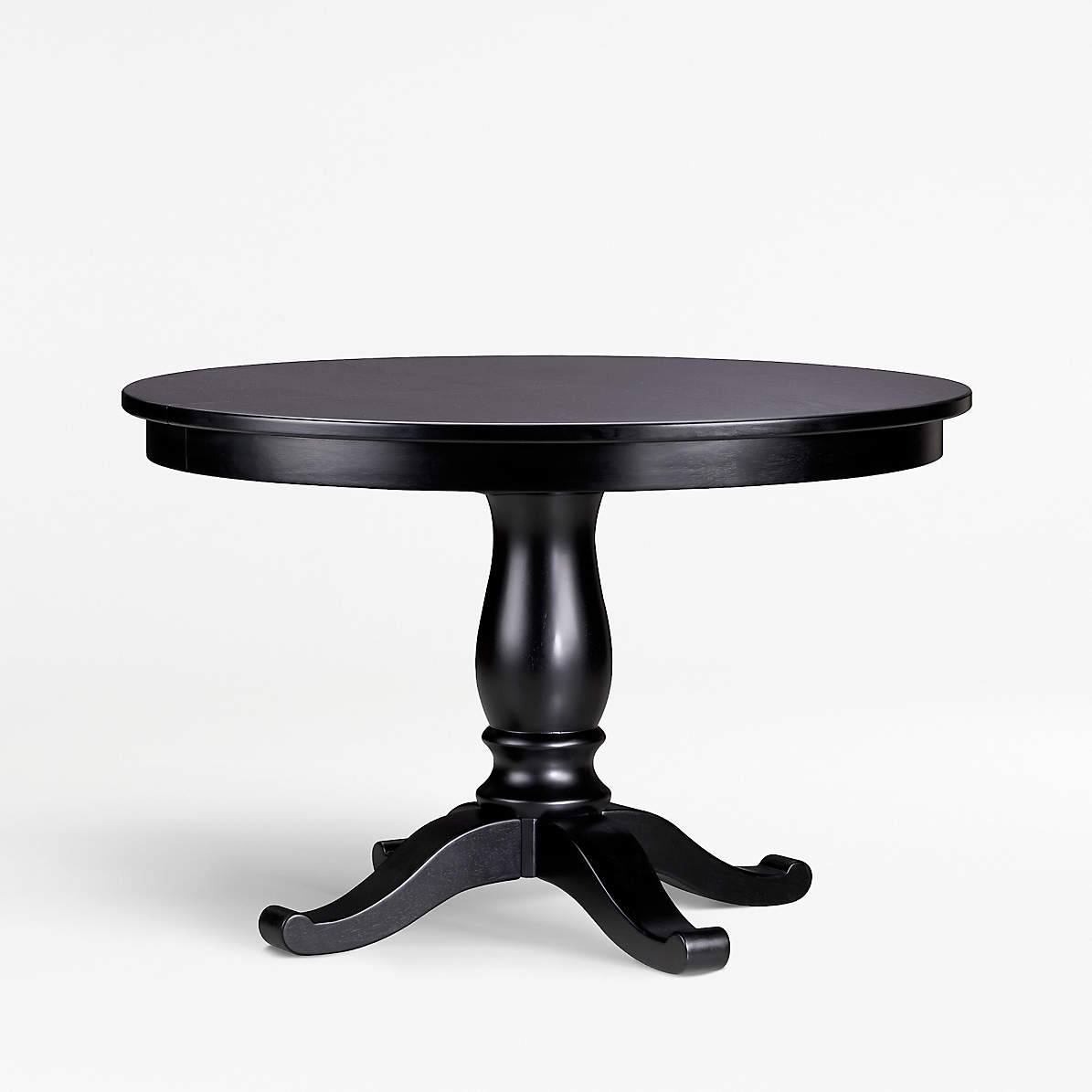 Avalon 45 Black Round Extension Dining Table Reviews Crate And Barrel