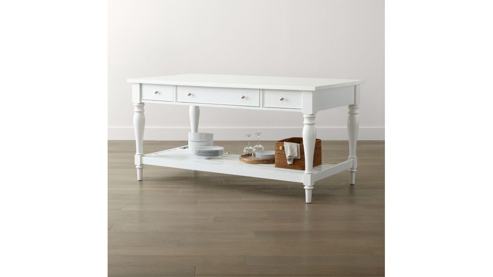 White Kitchend Island Table 