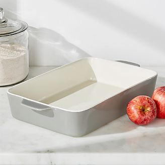 Bright Kitchen Crate And Barrel Avery Grey Lasagna Baking Dish