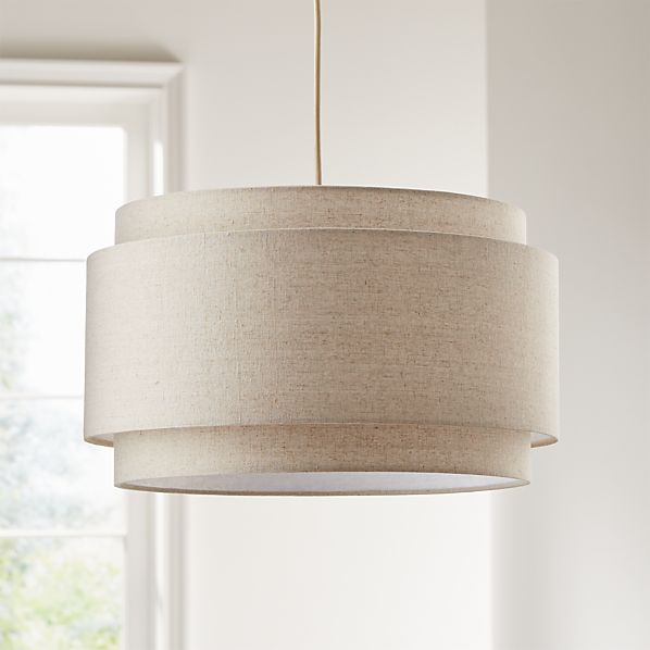 Avery Linen Double Drum Pendant Light Reviews Crate And Barrel