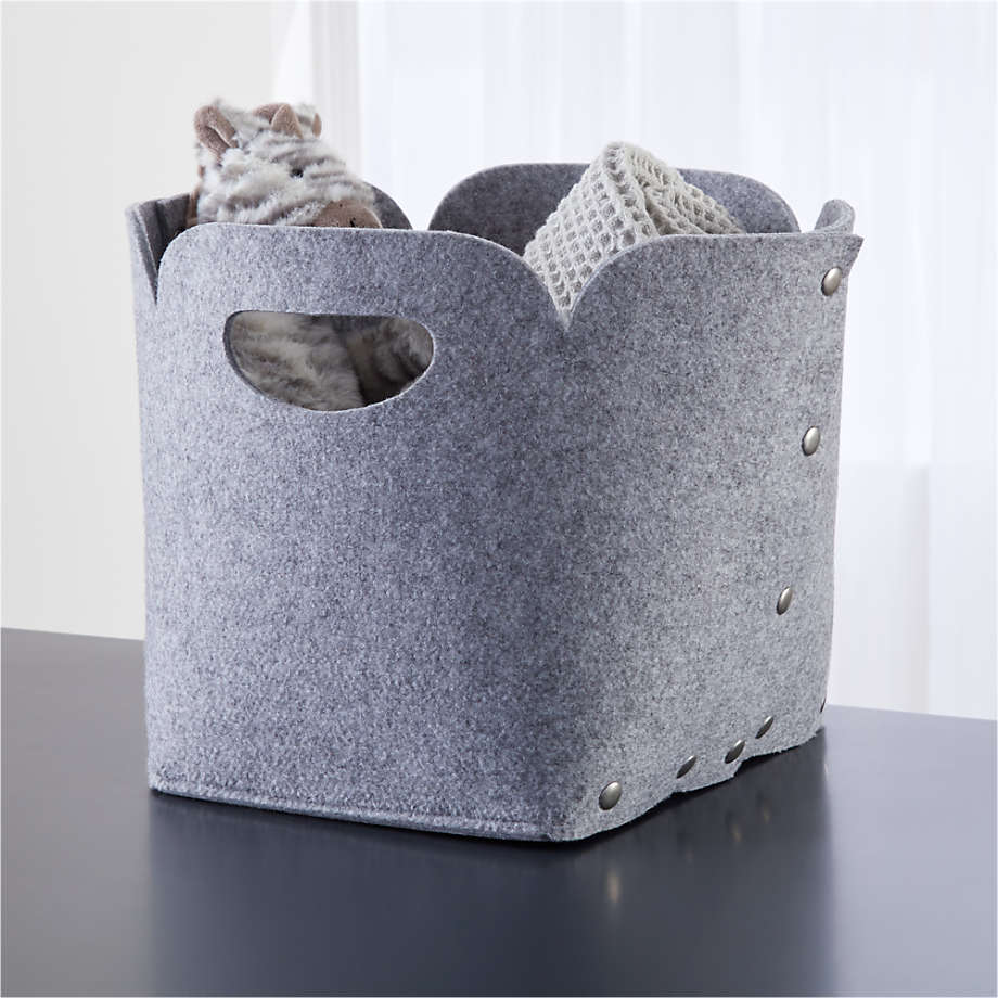 Snap Grey Cube Bin + Reviews Crate and Barrel