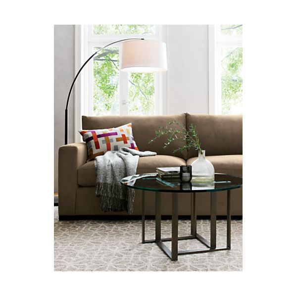 Dexter Arc Floor Lamp With White Shade