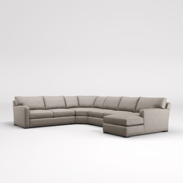 Axis 4-Piece L-Shaped Wedge Sectional Sofa with Chaise Lounge