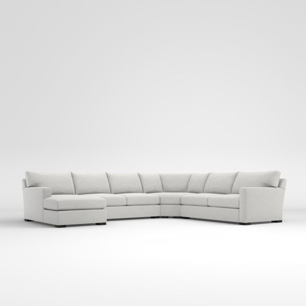 Axis 4-Piece L-Shaped Wedge Sectional Sofa with Chaise Lounge