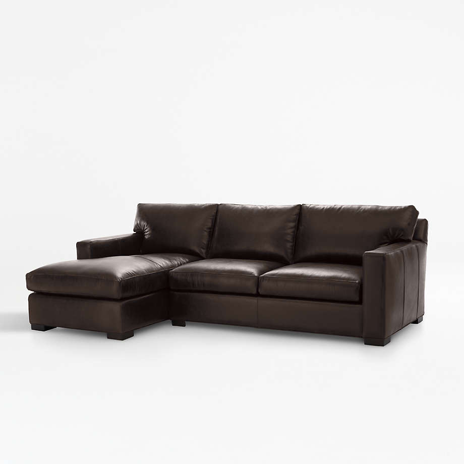 Axis II Espresso Leather Sectional Crate and Barrel