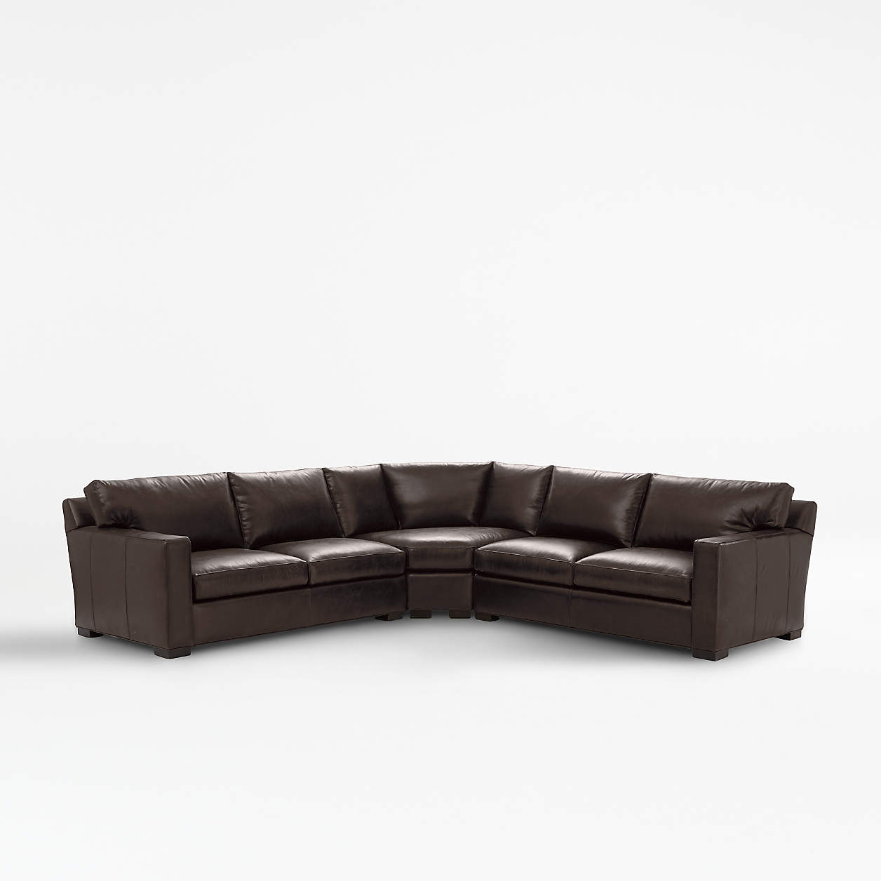 Axis II Brown TopGrain Leather Sectional Sofa Crate and Barrel