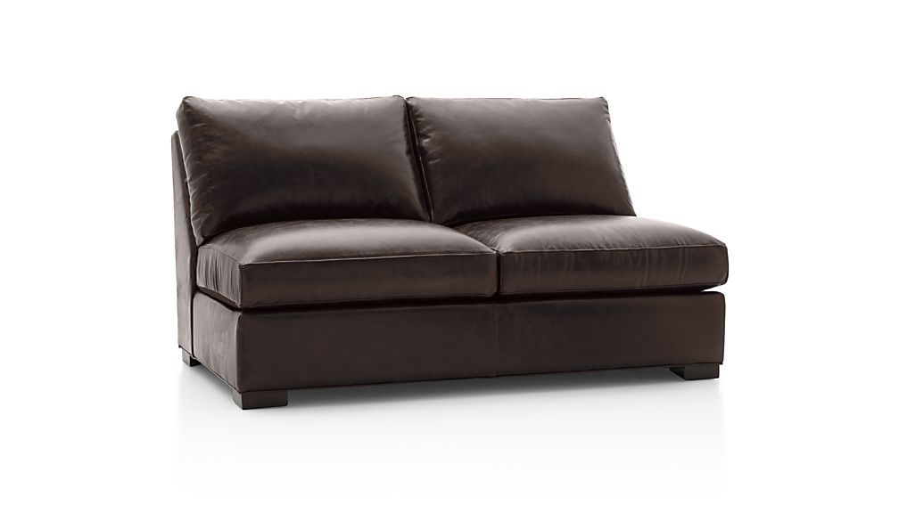 Axis II Leather Armless Full Sleeper Sofa Libby Espresso Crate and