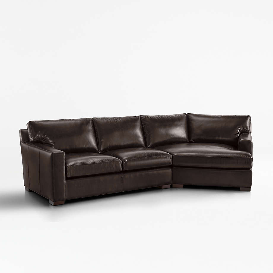 Axis II Leather 2-Piece Right Arm Angled Chaise Sectional Sofa | Crate ...