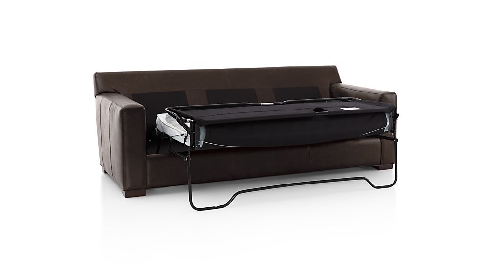 Axis II Leather Queen Sleeper Sofa with Air Mattress Crate and Barrel