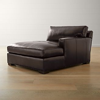 Axis Sectional Pieces And Sleepers Crate Barrel Axis Ii Leather Right Arm Double Chaise Lounge