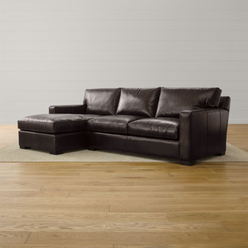 Axis II Leather Espresso Sectional Sofa | Crate and Barrel - Axis II Leather 2-Piece Sectional Sofa ...