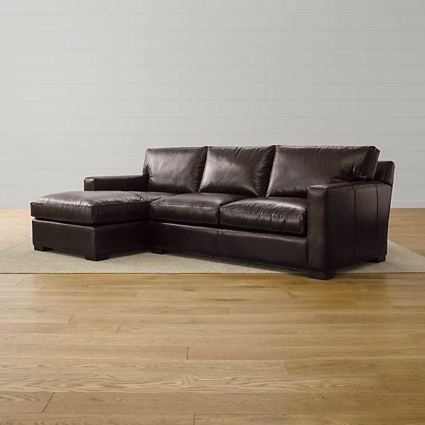 Axis Ii Espresso Leather Sectional Crate And Barrel