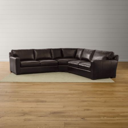 Axis Ii Brown Top Grain Leather Sectional Sofa Crate And Barrel