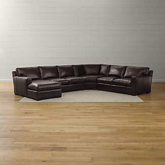 Leather Sectionals Crate And Barrel Axis Ii Leather 4 Piece Sectional Sofa
