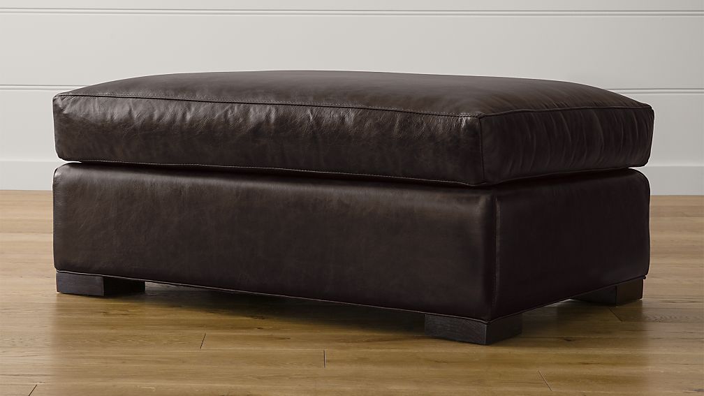 Axis II Leather Ottoman and a Half Crate and Barrel