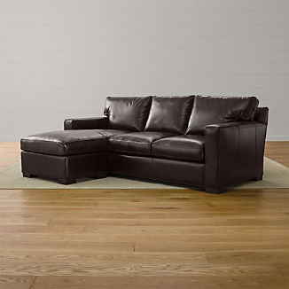 Leather Sectional Sleeper Sofas Crate And Barrel Axis Ii Leather Left Arm Queen Sleeper Lounger