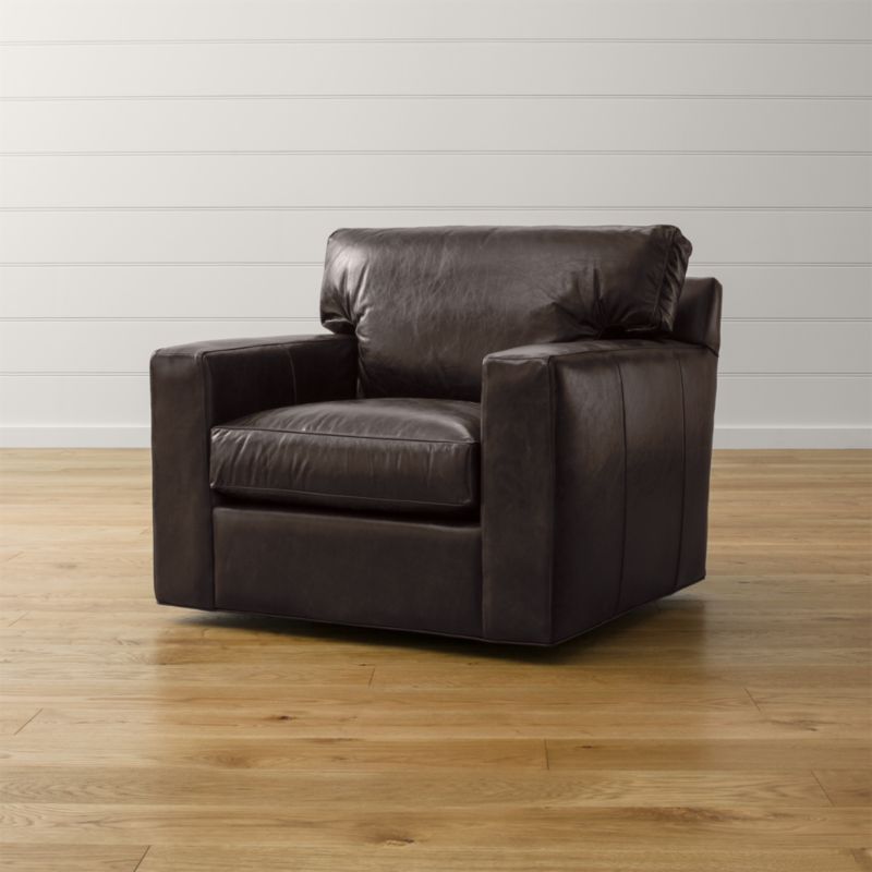 Axis II Leather Swivel Chair Crate and Barrel