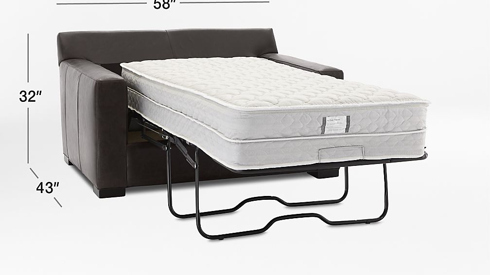 Axis II Leather Twin Sleeper Sofa with Air Mattress + Reviews Crate