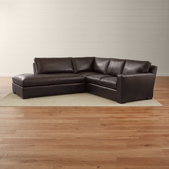 Axis Leather 2 Piece Sectional Sofa From Crate Barrel Accuweather Shop