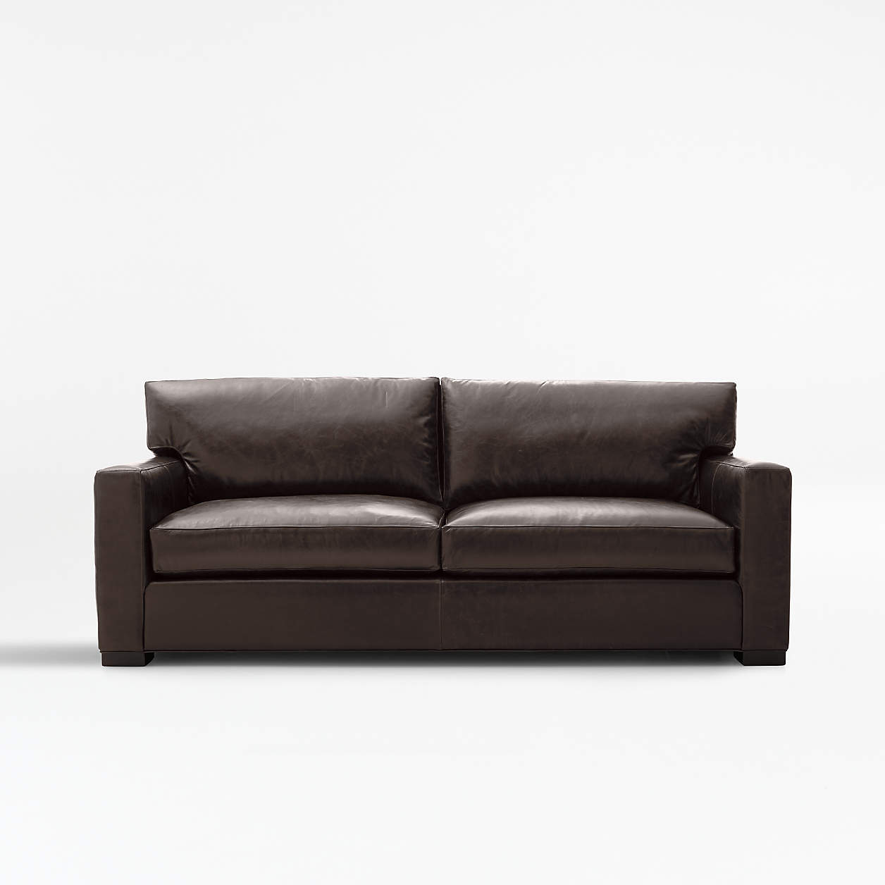 Axis II Dark Brown Leather Sleeper Sofa Crate and Barrel