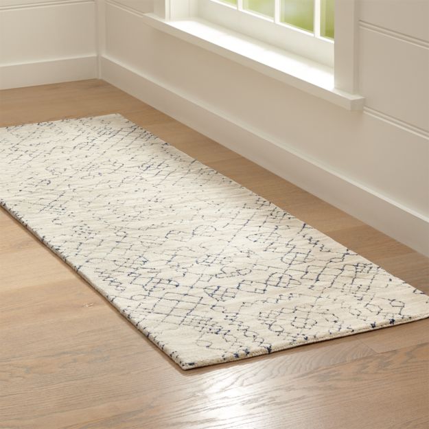 Azulejo Neutral Moroccan Style Rug Runner 2.5'x7' + Reviews Crate and Barrel
