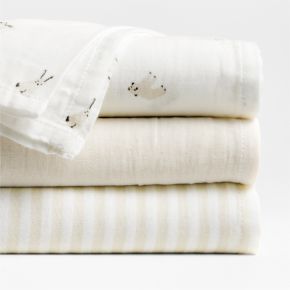 Image of Supersoft Natural 100% Organic Cotton Gauze Sleepytime Baby Swaddle Blankets, Set of 3