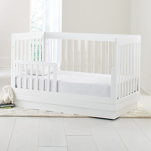 Babyletto Harlow Acrylic And White 3 In 1 Convertible Crib Crate