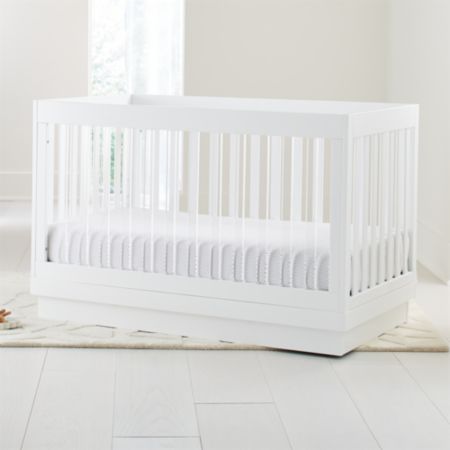 Babyletto Harlow Acrylic And White 3 In 1 Convertible Crib Crate