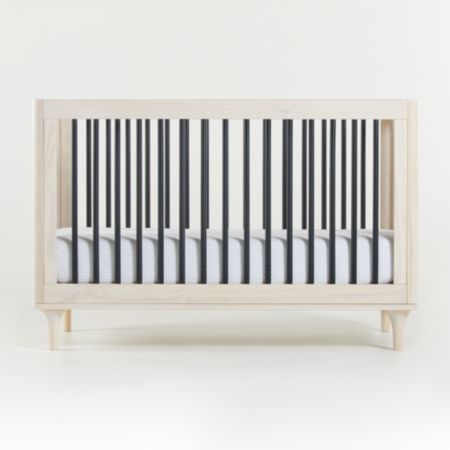 Babyletto Lolly Washed Natural And Black 3 In 1 Convertible Crib