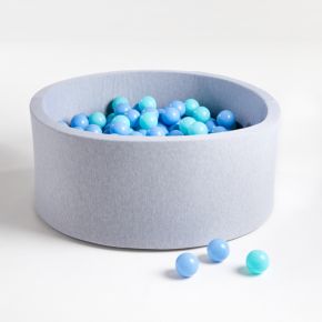 Image of Baby and Toddler Light Grey Pop-Up Ball Pit with Blue Mixed Balls